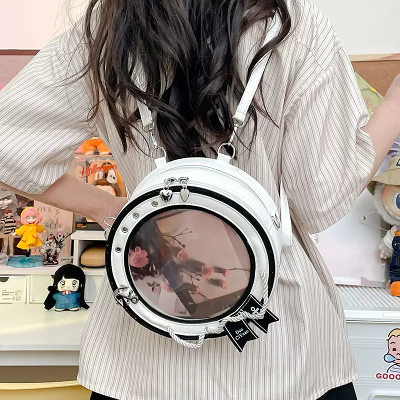 航海日记痛包小食量百搭通勤包包斜挎包女日系圆形高级感单肩包