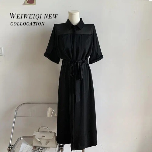 New Classic Long Dress, Elegant Lady, Goddess Style Women's and Girls' Summer Shirt Dress