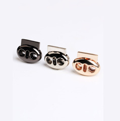 Alloy Double Hole Pig Snout Connector Metal Round Rope Knot Loosening Tension Spring Eyelet Cord Connector Fashion Accessory