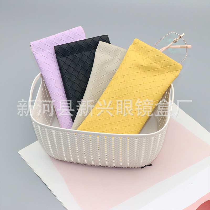 Wholesale Woven Glasses Case for Girls, Anti-Pressure, Lightweight, Portable, Woven Pattern, Soft Leather Protective Case for Glasses Wholesale Woven Glasses Case for Girls, Anti-Pressure, Lightweight, Portable, Woven Pattern, Soft Leather Protective Case for Glasses