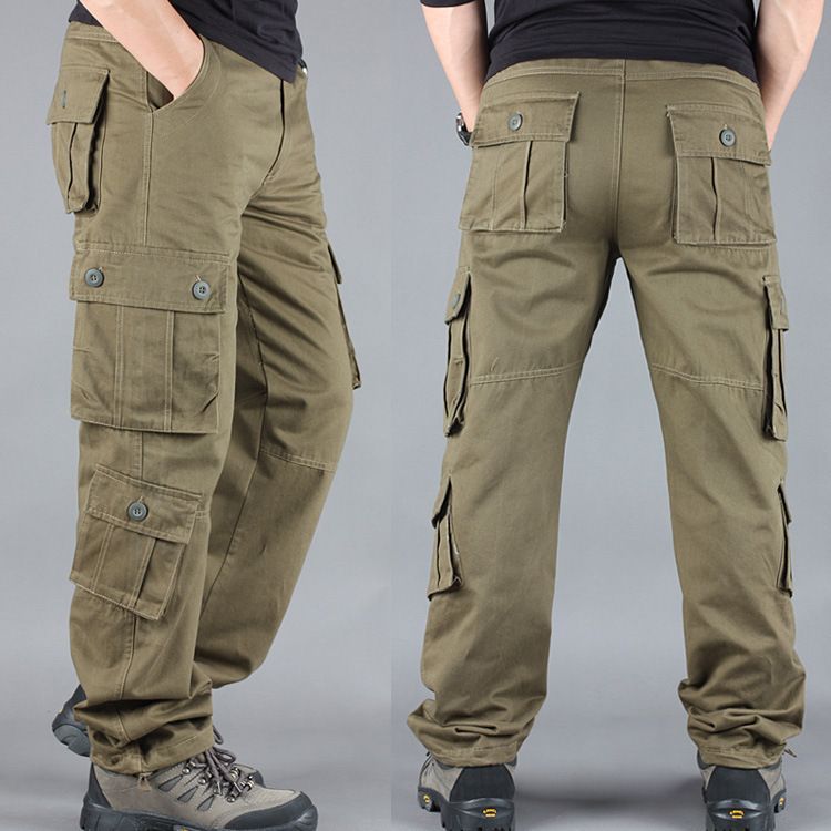 Wholesale Amazon Pure Cotton Multi-Pocket Cargo Pants Long Pants Sports Pants Work Pants Men's Wide One-Piece Dropshipping