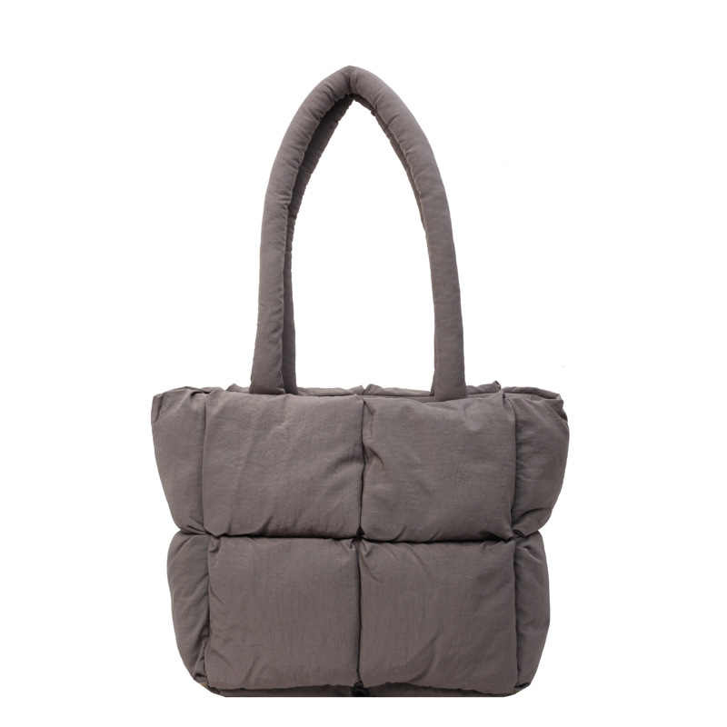 Bolso de mano de las mujeres de gran capacidad de la clase de estudiante de cercanías bolsa de hombro bolsa de tela de costura bolso de color sólido suave glutinoso bolsa de soplo