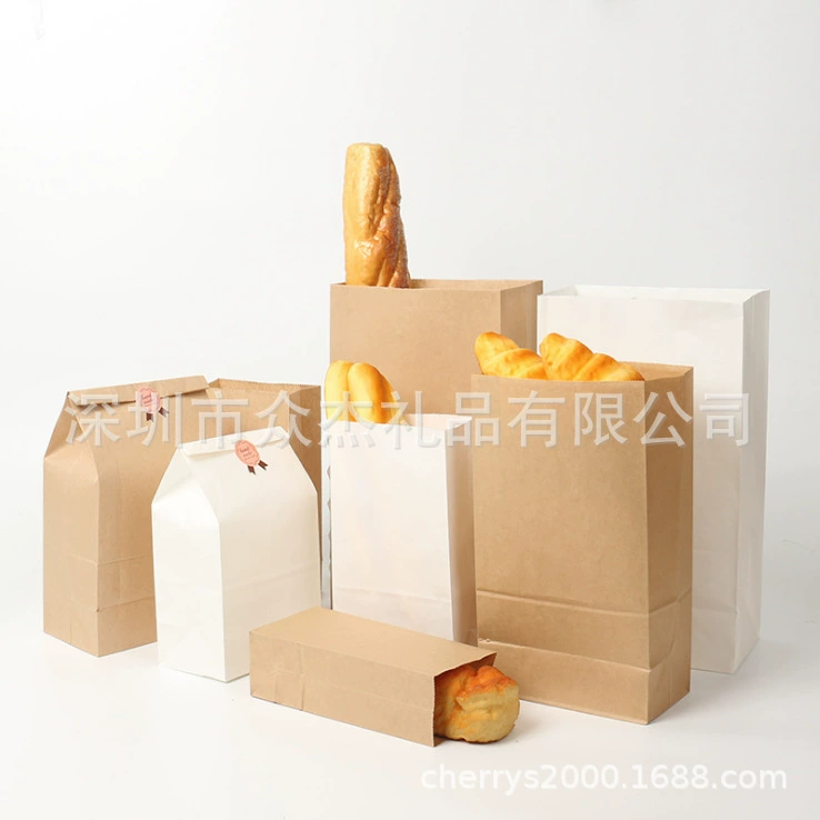 Крафт-бумага, мелованная бумага, бумажный пакет, пакет для хлеба, бумажный пакет с плоским дном, квадратным дном, заводская упаковка, бумажный пакет на заказ