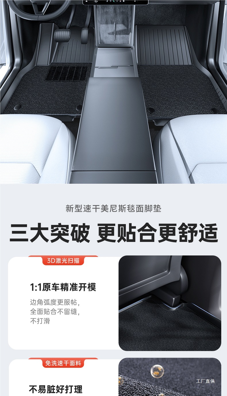 Yz Is Suitable for the New Tesla Model 3Y Special Floor Mats Modely All-Inclusive Floor Mats Tpe Car Accessories Peihui