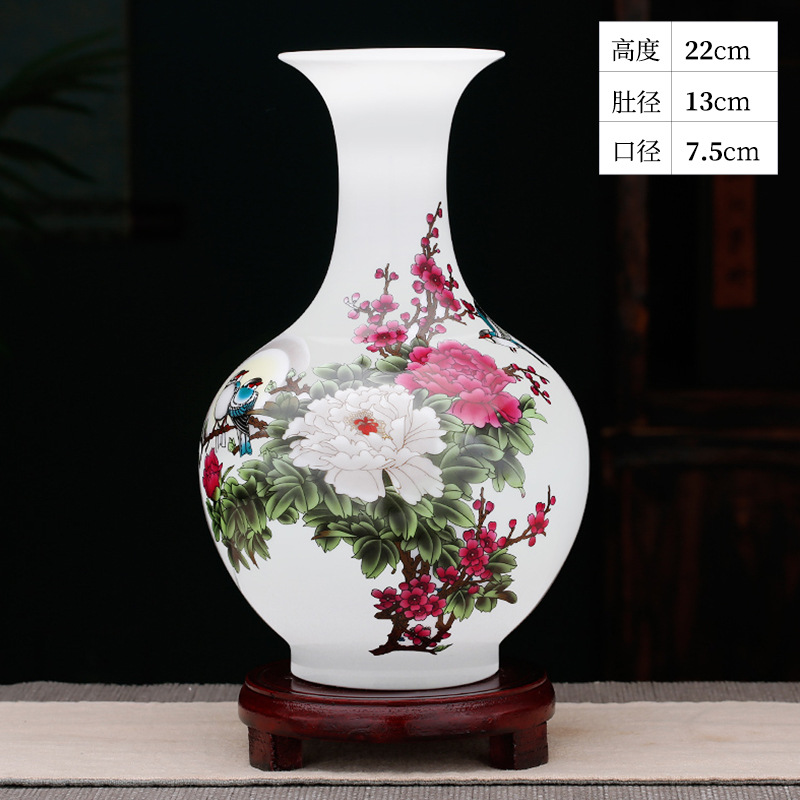 달 꽃 병 + 나무 받침대