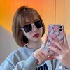 Retro face blush, brand glasses, sunglasses, red (black) tea, 2021 collection, internet celebrity, Korean style