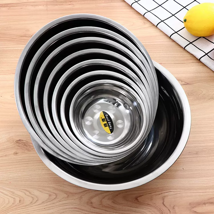 厂家现货04带磁不锈钢汤盆 18-24家用精品不锈钢饭碗盆批发两元店