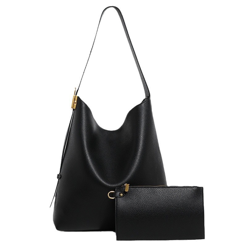 Guangzhou Women's 2024 Hobo Large Capacity Tote Bag Soft Leather Bucket Bag Commuter Shoulder Bag Fashion Versatile Handbag - Thumbnail 5