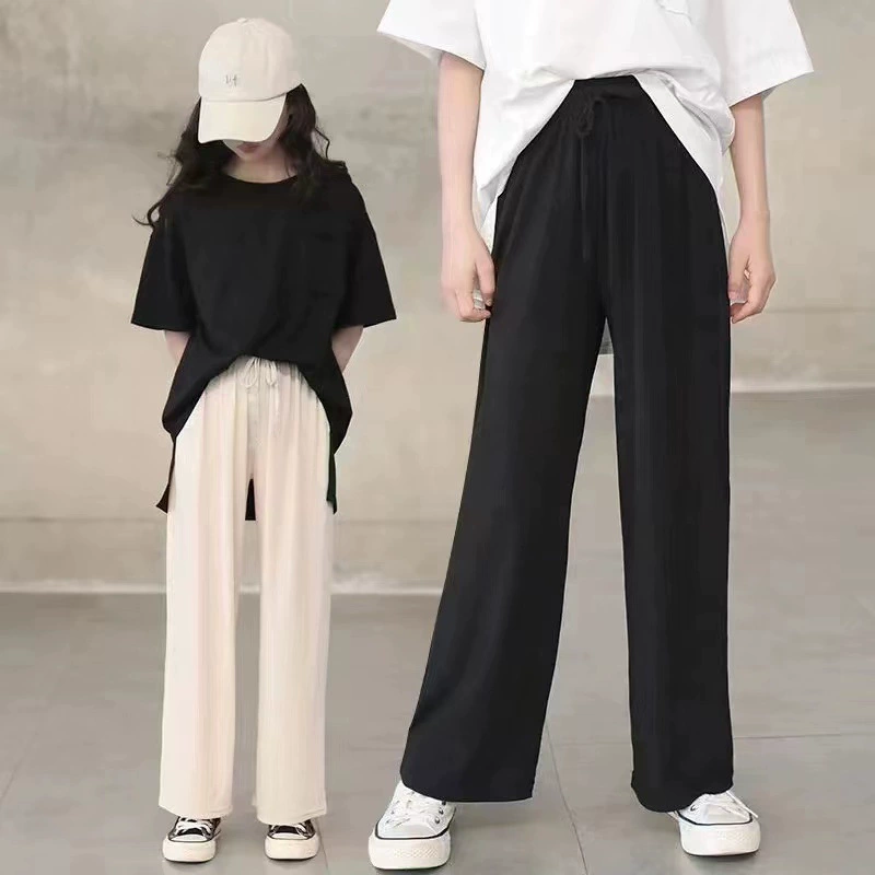 Летние брюки для девочек Тонкие летние брюки для девочек широкие брюки для ног