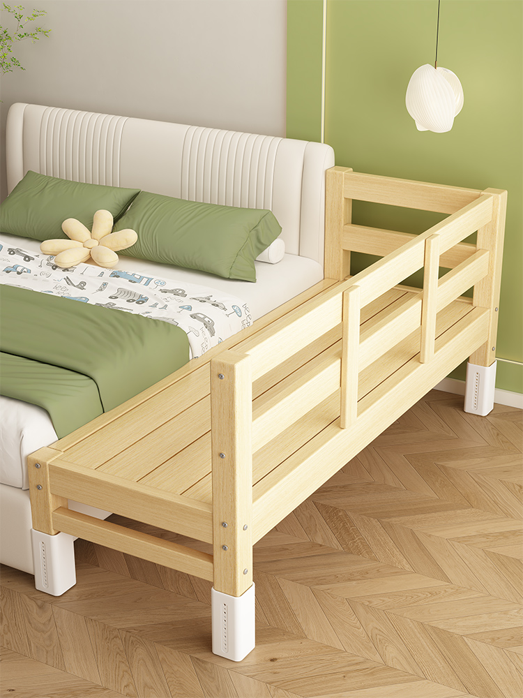 ♔ Solid Wood Splicing Bed for Boys, Widened Bed with Guardrails, Children's Bedside Bed, Expandable Bed, Customizable for Adults and Infants