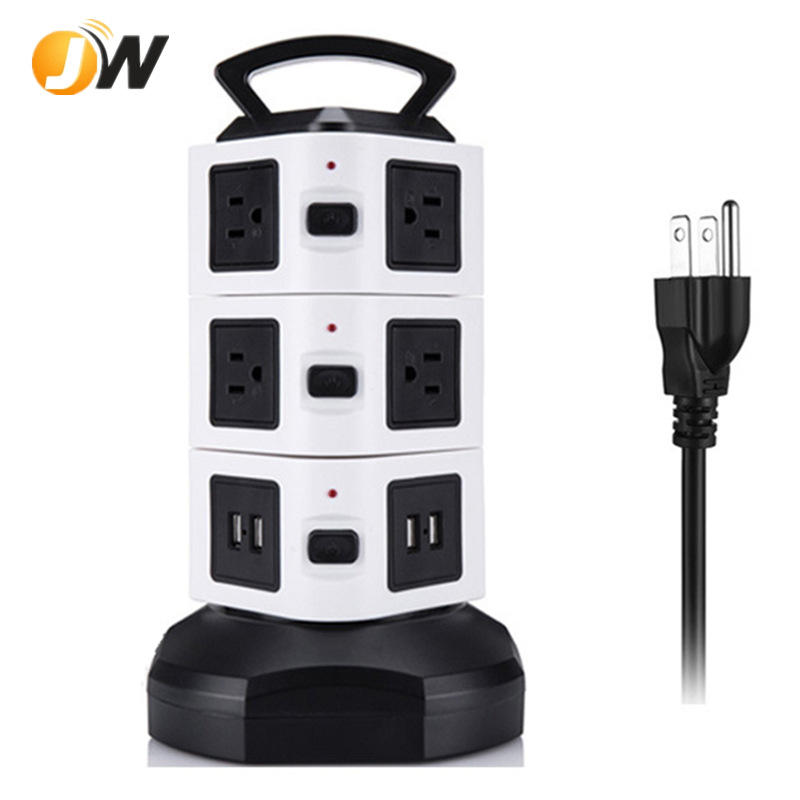 【现货库存】美规美标二层带USB直立式宝塔插座美标8孔4U2米插排