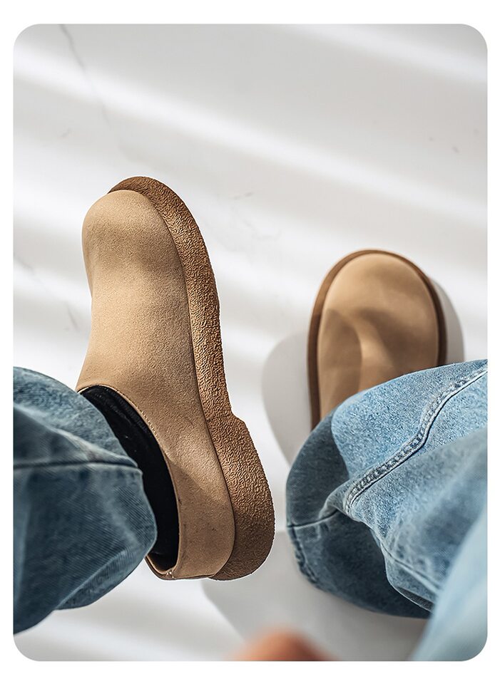 Dép sandal nam bít mũi da PU đế dày chống trượt kiểu lười xỏ chân — Màu nâu, màu be, màu đen chi tiết 11