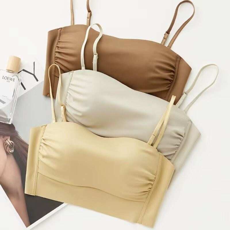 Original Strapless Underwear Traceless Girl's Small Chest Push-up Big Chest Show Small Thin Beautiful Back Strapless Bra