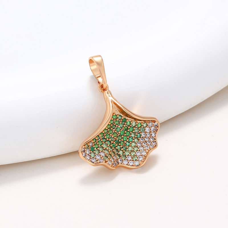 Xuping Jewelry Sansheng tiene un collar colgante de hoja de ginkgo de albaricoque de color femenino, joyas artificiales, hojas, collar de alta calidad
