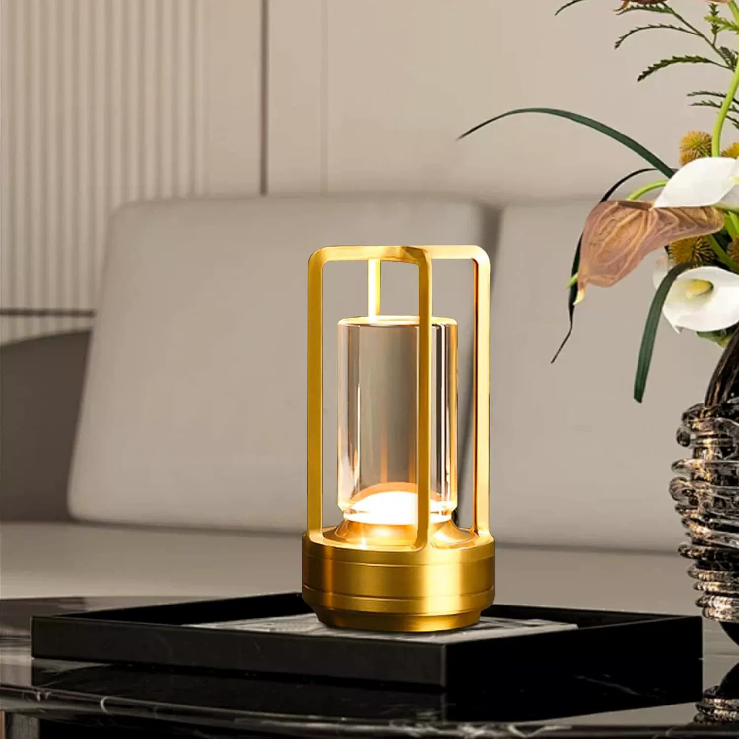 Handheld table lamp for bed, modern travel touch night light