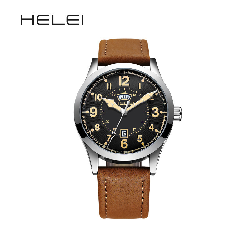 Helei Heli Overseas Douyin Authorized Men's Hot-Selling Fashion Waterproof Luminous Quartz Watch Men's Sports National Watch