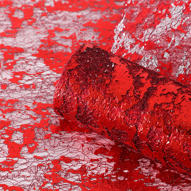 Xiyou nuevo papel de embalaje de hilo de oro red rojo colorido hueco de hilo de red florista DIY materiales de envoltura de flores