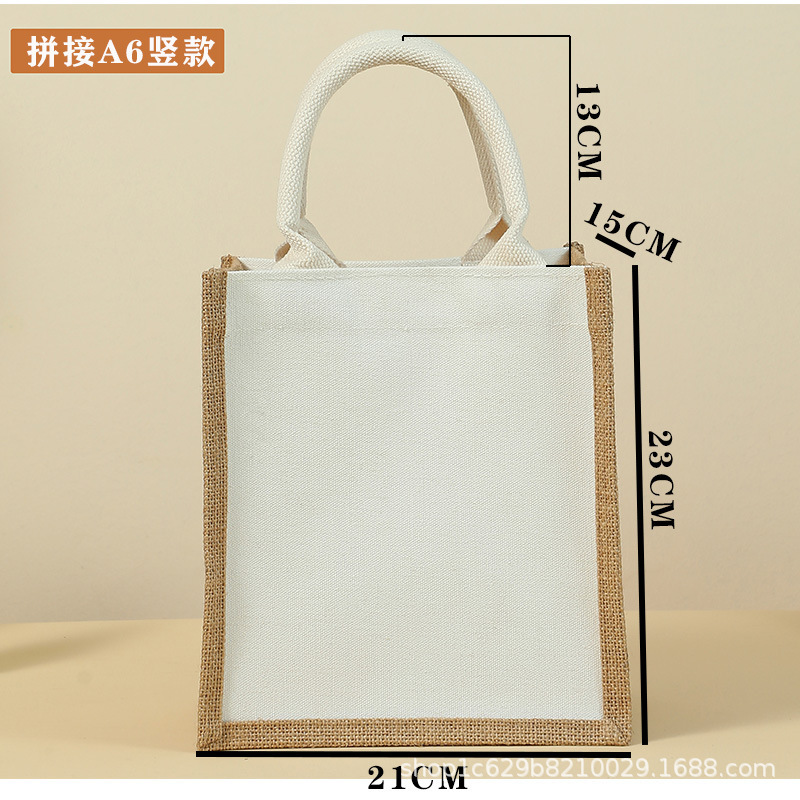 無印空白良品袋つなぎ麻布袋手描き黄麻袋スポット卸売りレジ袋とボタンロゴ|undefined