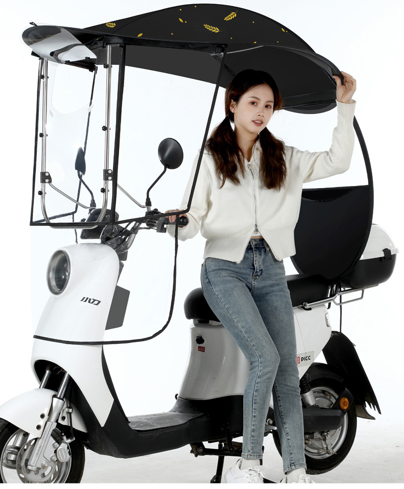 Electric Scooter Rain Canopy Detachable New Model Rainproof Windproof Sunshade Umbrella Canopy Safety Reinforced Thickened