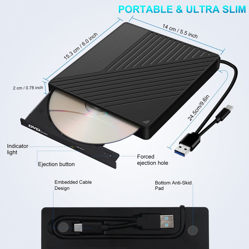 コンピュータ外部バーナーノートブックモバイル外部光学ドライブファイブインワン多機能カードCDディスクドライブ|undefined