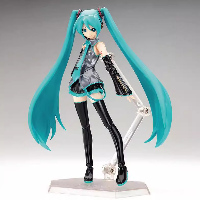 Hatsune Miku Green Hair Figma014 # Colorful Figurine Ornaments, Future Movable Anime Figures, Two-Dimensional