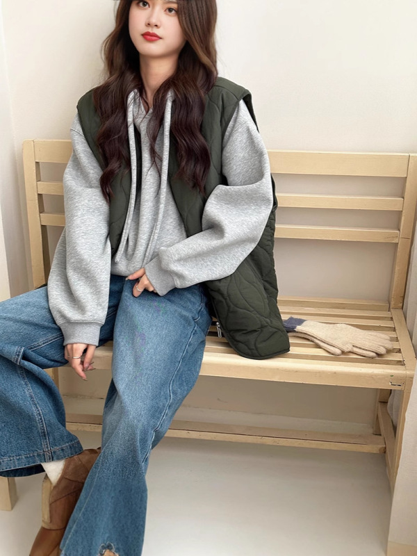 羽绒棉服马甲女2025秋冬新款坎肩叠穿背心夹棉外套韩系外搭马夹潮|undefined