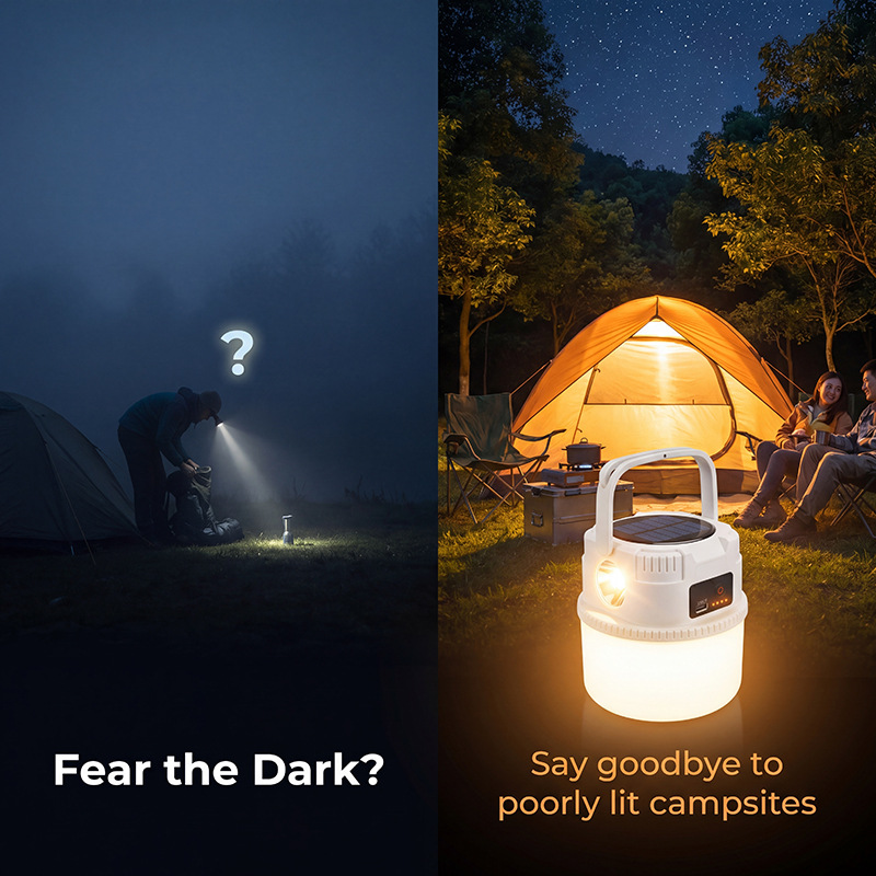 Solar Camping Lantern With Emergency Light For Outdoor Lighting_voghion.com