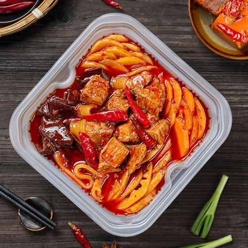 Spicy Flavor Instant Hot Pot, Self-Heating Convenience Rice Cooker, Chongqing Noodles, Ready-to-Eat, Large Portion, Wholesale Acidic and Spicy Glass Noodles