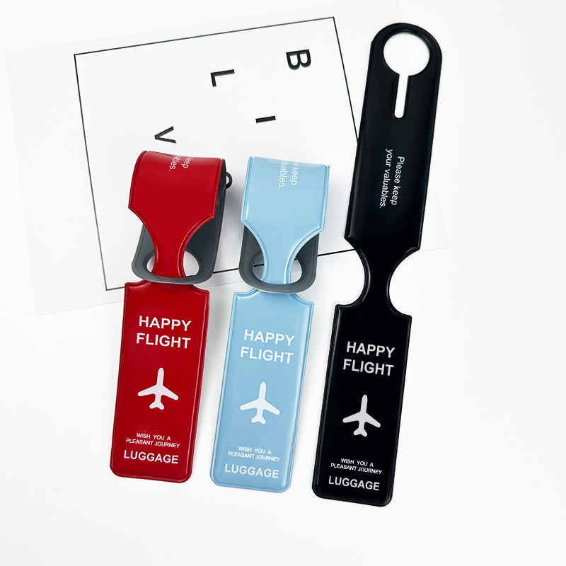 Transfronterizos de PVC prensado en caliente etiqueta de equipaje de viaje etiqueta de suspensión anti-perdida de avión registro de tarjeta de embarque lista de equipaje