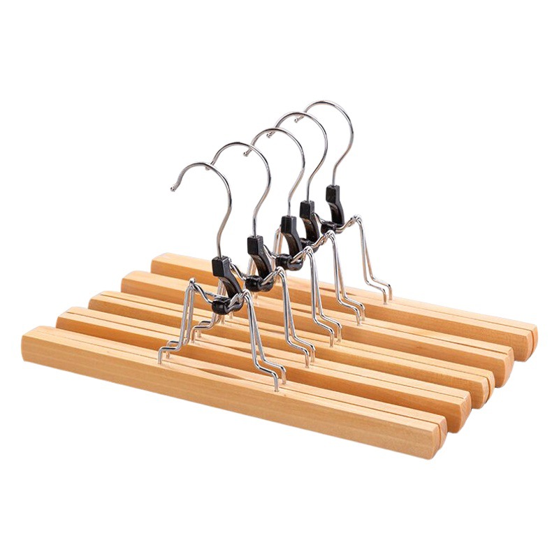 Clip de falda de madera maciza clip de falda de madera tienda de ropa pantalones sin costura rack pantalones de madera clip ropa falda Hanfu percha al por mayor