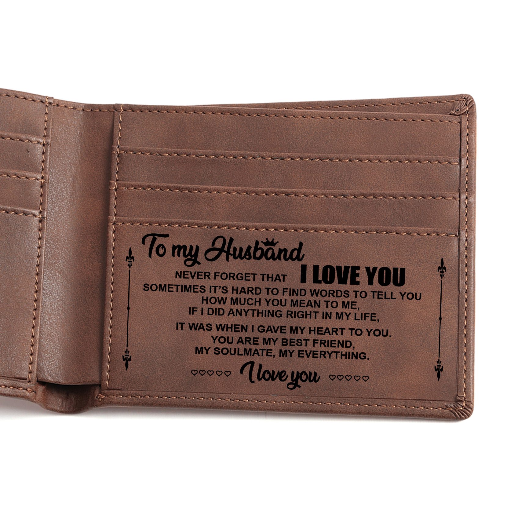 VP café para hombres, cartera de cuero PU, comercio exterior, grabado láser, cartera de grabación negra, regalos de Navidad.