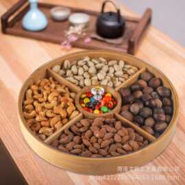 竹木家用桌面瓜子豆子储物过节走亲戚接待带盖子干果盒可批发