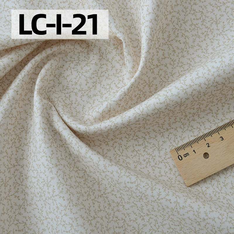 纯棉布料手工diy衣服包包田园碎花印染全棉面料棉布卡其红色花园