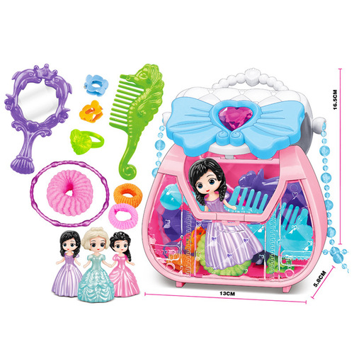 DIY toiletry handbag set girl gift box children's simulation cosmetics play house toys makeup