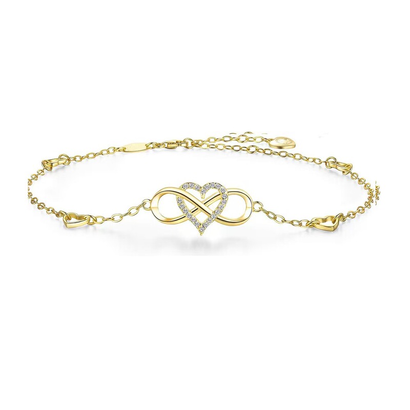 [in stock] Simple and fashionable Korean copper plated real gold heart cross cross bracelet cross chain bracelet manufacturer's batch