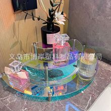 跨境亚克力展示架圆形桌面化妆品置物架糕架糕点点心西点冰箱展示