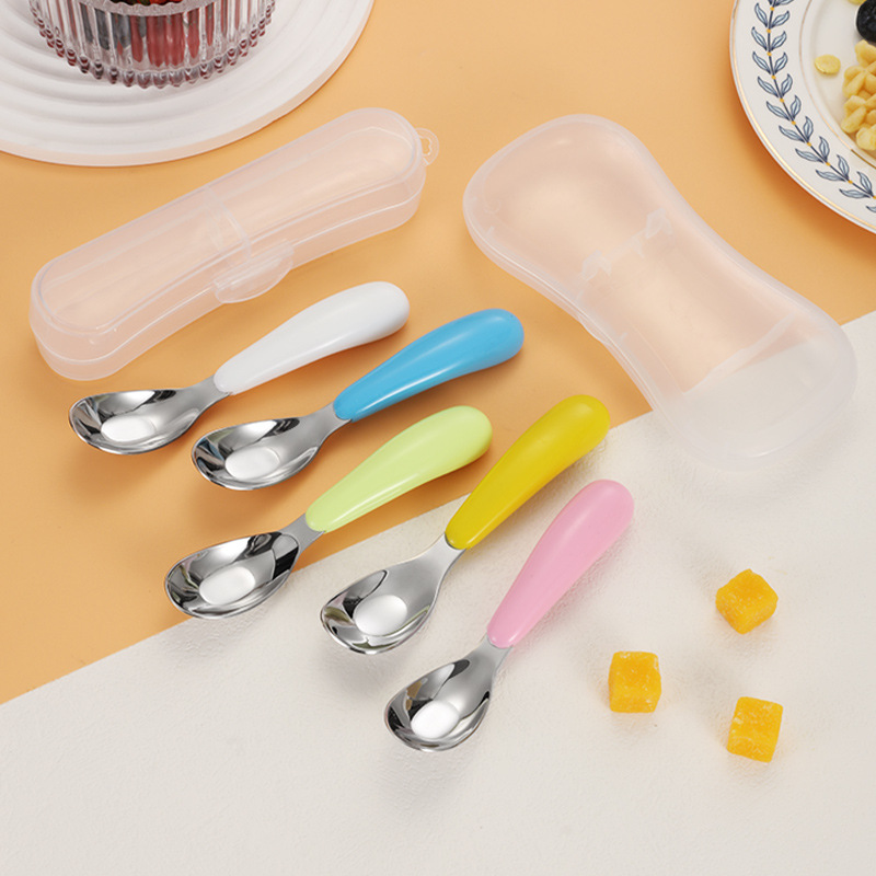 Cuchara de lingote 316 cuchara de acero inoxidable cuchara de Bebé Hogar cuchara Linda cuchara de comida para niños
