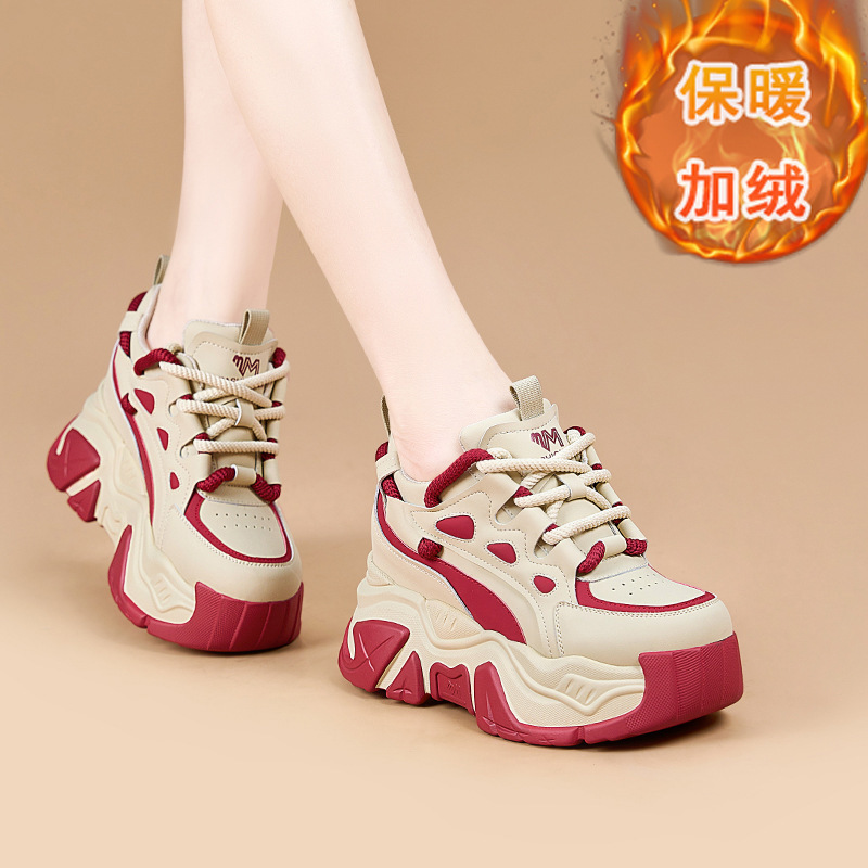 Popular Thick-Soled Height-Increasing Dad Shoes for Women 2025 Autumn and Winter New Casual Sports Shoes for Women Versatile Trendy Platform Shoes for Women