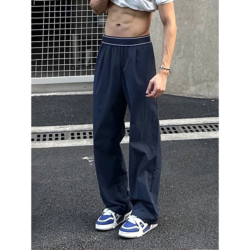 Navy Blue American-Style Lightweight Quick-Dry Pants for Men, Thin Autumn and Summer Commuter Pants with Drape Effect, Casual Fitness Training Pants Navy Blue American-Style Lightweight Quick-Dry Pants for Men, Thin Autumn and Summer Commuter Pants with Drape Effect, Casual Fitness Training Pants