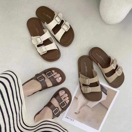 Boken slippers women's outdoor wear summer 2023 new high-grade fashion all-match slip-on casual retro sandals