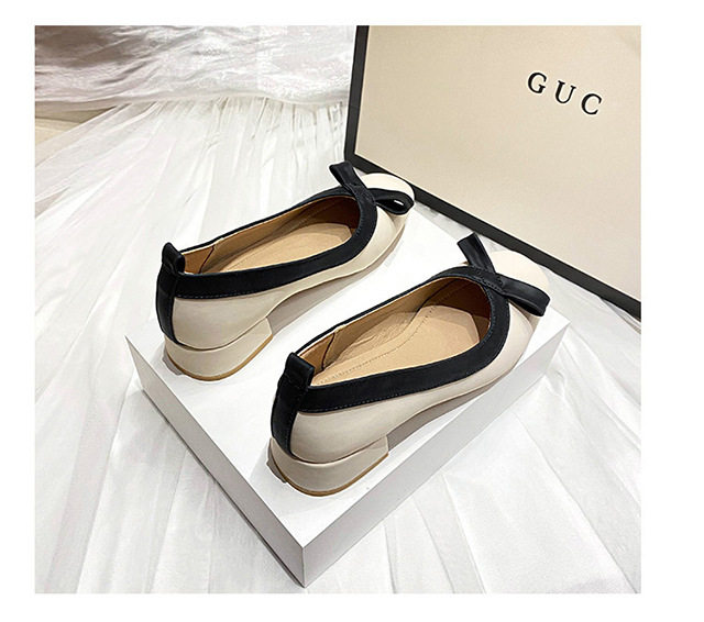 Giày cao gót nữ mũi vuông cổ thấp thắt nơ gót vuông 3–5 cm — Màu mơ, Màu nâu (màu trà sữa) chi tiết 24