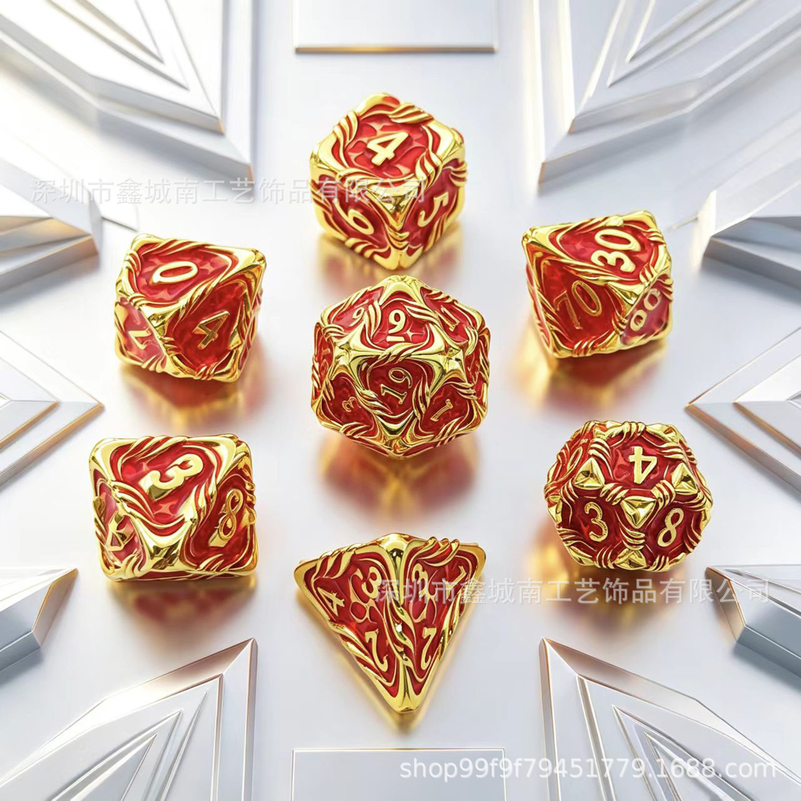 跨境新款金属藤曼骰子多面体DND 龙与地下城角色扮演RPG 跑团桌游