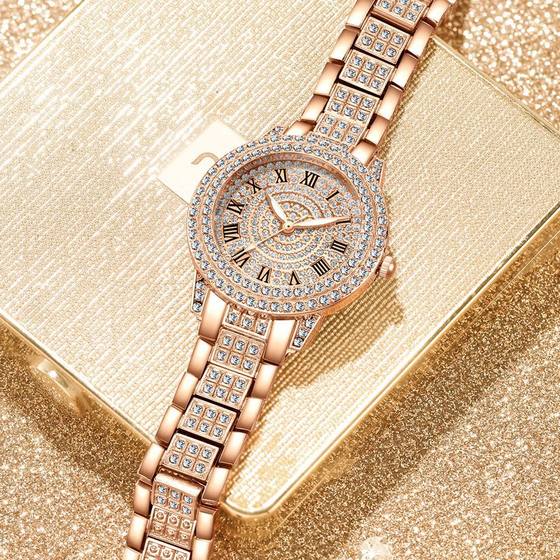 Live explosions Diamond full diamond Roman pattern ladies watch bracelet cornucopia women's a generation of supply