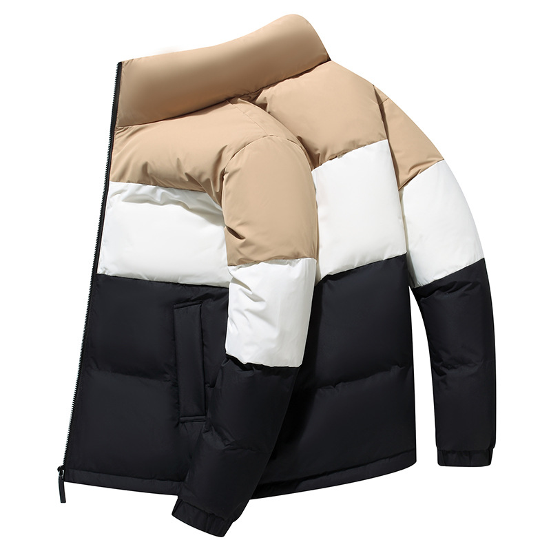Abajo chaqueta de los hombres pato blanco moda par invierno corto color a juego con capucha a prueba viento caliente gruesa capa pan