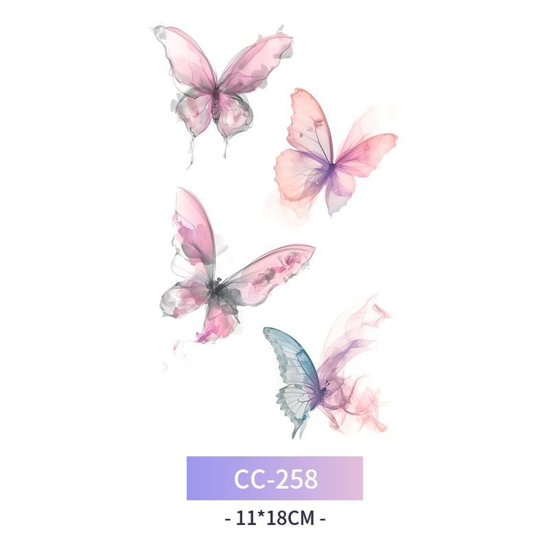 Transfronterizo en stock al por mayor de halloween colorido mariposa tatuaje pegatinas simulación sangrienta cicatriz pegatinas divertidas pegatinas impermeables