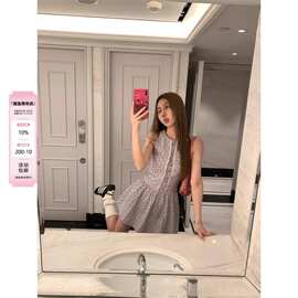 开春绝美法式气质小个子无袖碎花背心短裙连衣裙子女夏季2025新款