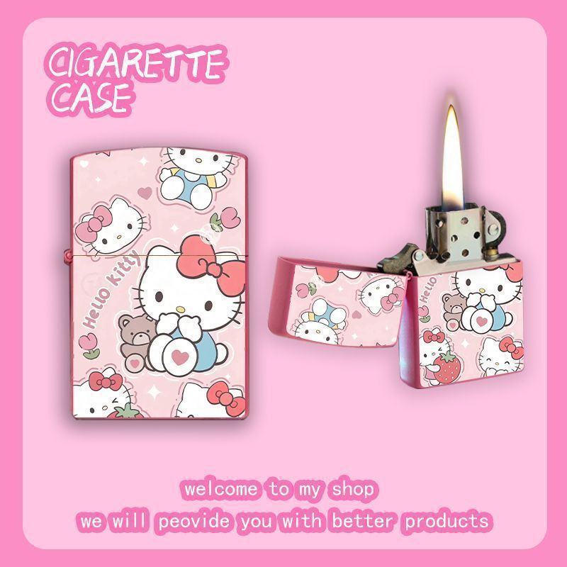 【多平台代发】新款可爱卡通hellokitty煤油打火机高颜值防风网红|undefined