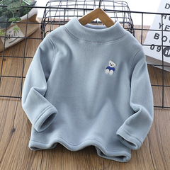 半高領男童衛衣絨衫加厚寶寶一體絨兒童打底衫保暖冬季新款童裝潮