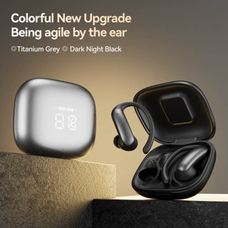 新品智能跨境新款M145耳挂式OWS半入耳开放式蓝牙耳机双数显私模
