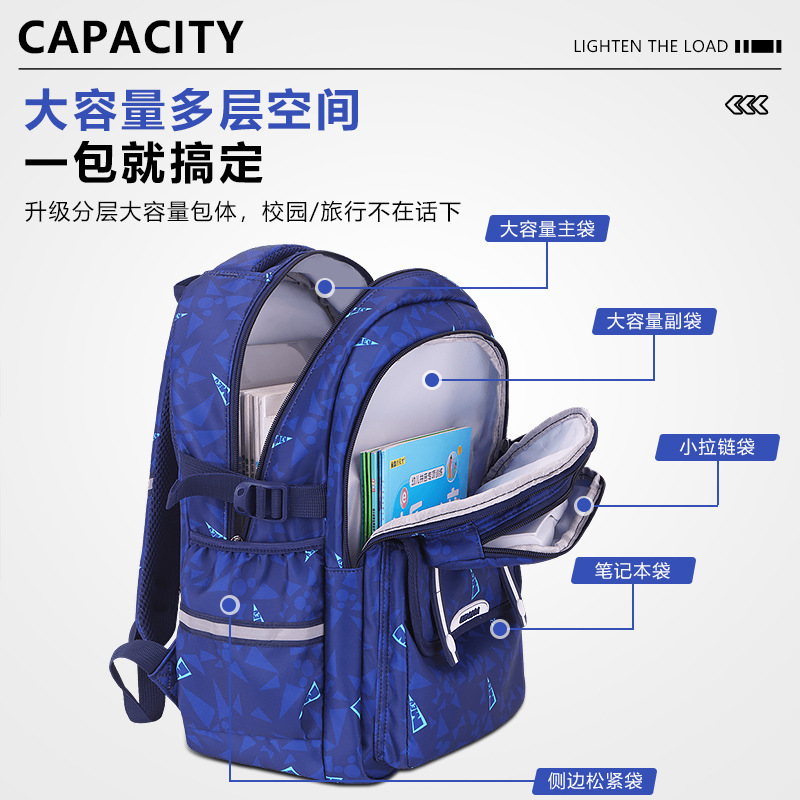 Mochila de estudiantes de secundaria secundaria, mochila de niños, mochila de 3 - 6 - 9 grados, mochila de descompresión de gran capacidad